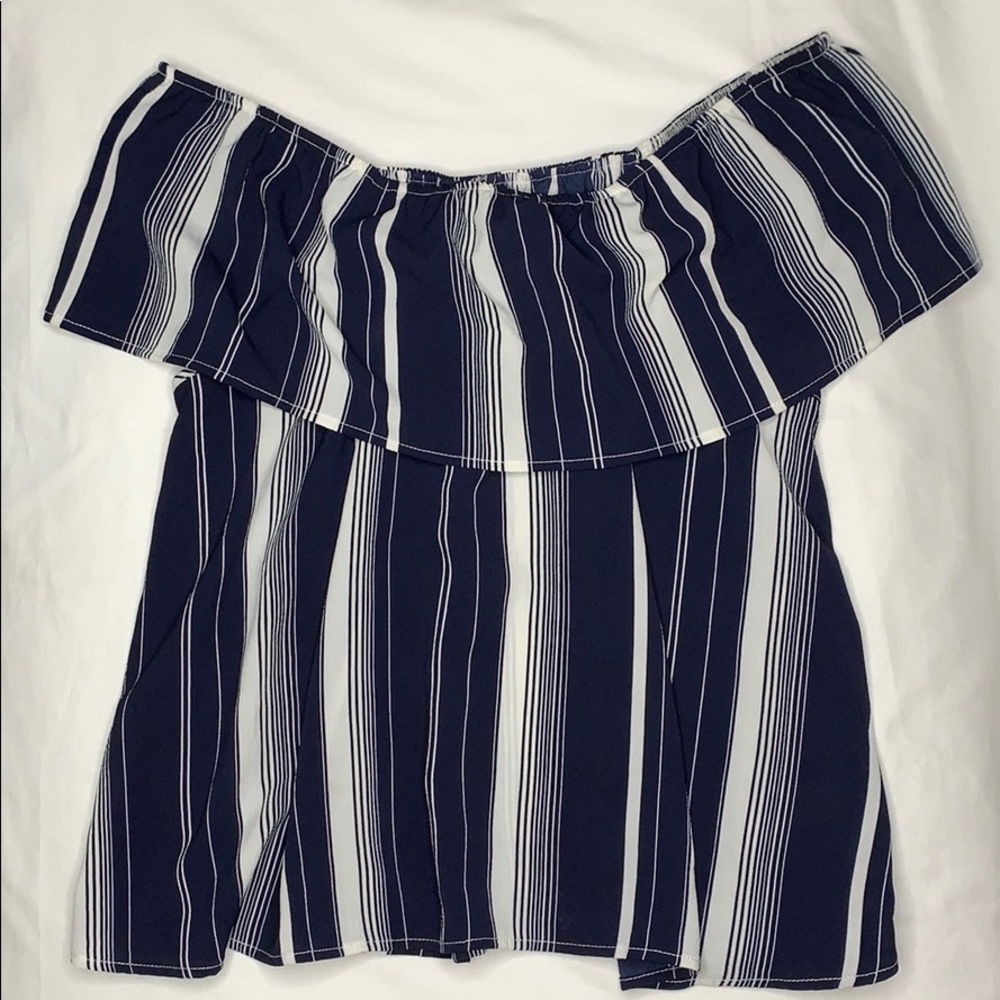 Love Fire (Nordstrom) Off-The-Shoulder Striped Top